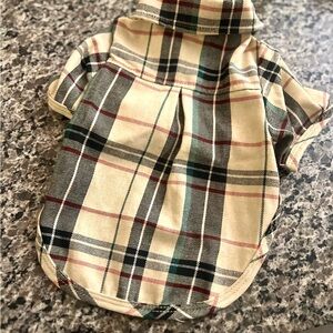 Plaid Dog Shirt - snap buttons and generous size small - NWT